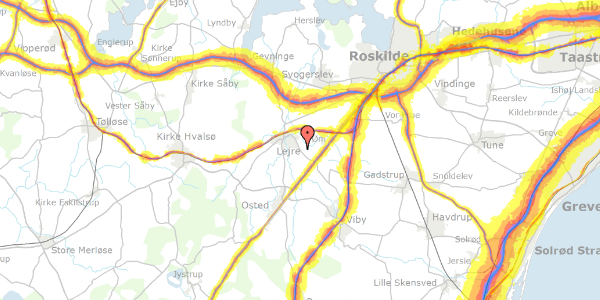 Trafikstøjkort på Højbyvej 35, 4320 Lejre