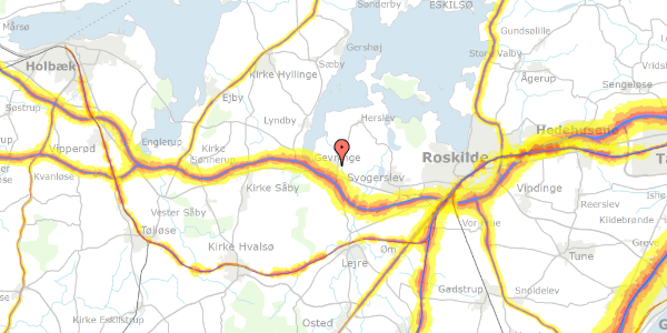 Trafikstøjkort på Højmarken 47, 4000 Roskilde