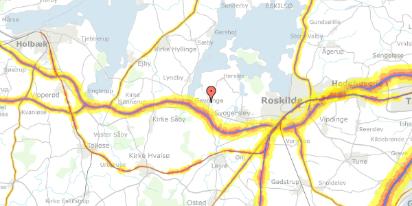 Trafikstøjkort på Højmarken 137, 4000 Roskilde