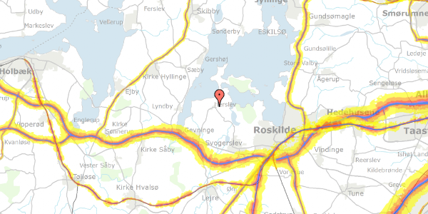 Trafikstøjkort på Kattingevej 4, 4000 Roskilde