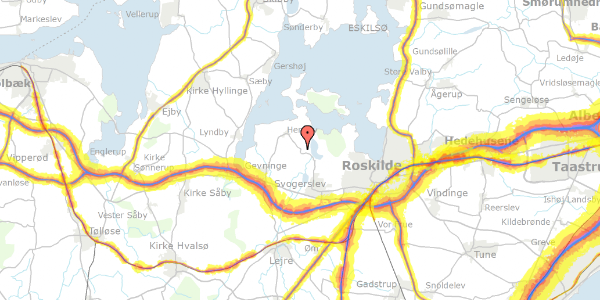 Trafikstøjkort på Kattinge Bygade 10, 4000 Roskilde