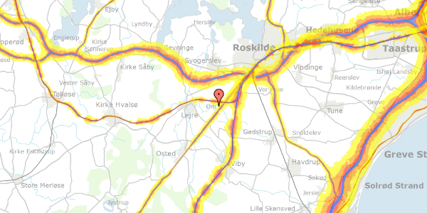 Trafikstøjkort på Klostergårdsvej 50, 4000 Roskilde