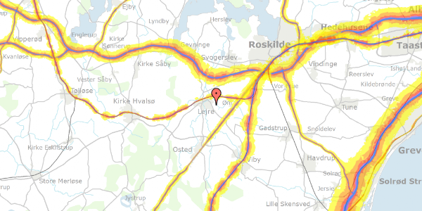 Trafikstøjkort på Landevejshøjen 10, 4320 Lejre