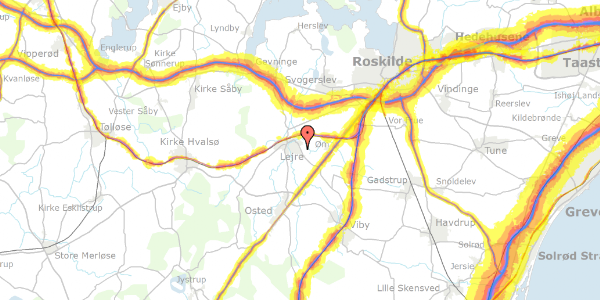 Trafikstøjkort på Landevejshøjen 36, 4320 Lejre