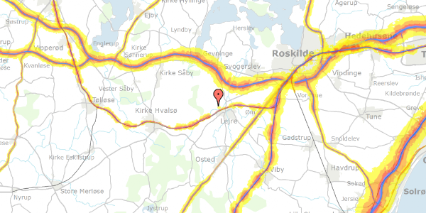 Trafikstøjkort på Ledreborg Alle 2B, 4320 Lejre