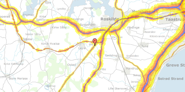 Trafikstøjkort på Lertoften 33, 4000 Roskilde