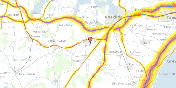 Trafikstøjkort på Møllerjorden 55, 4320 Lejre