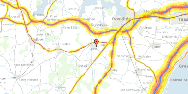 Trafikstøjkort på Møllerjorden 62, 4320 Lejre