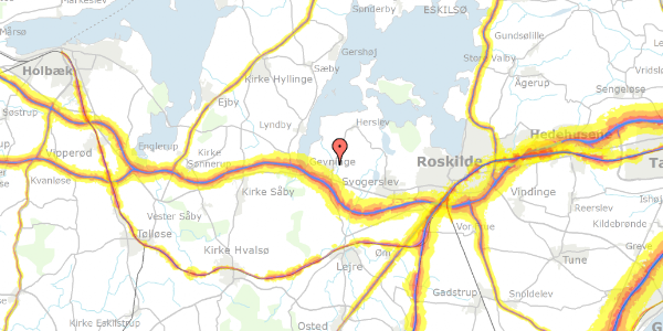 Trafikstøjkort på Oldvejsparken 6, 4000 Roskilde