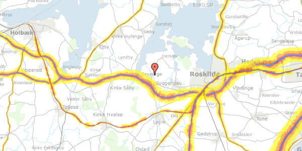 Trafikstøjkort på Oldvejsparken 30, 4000 Roskilde