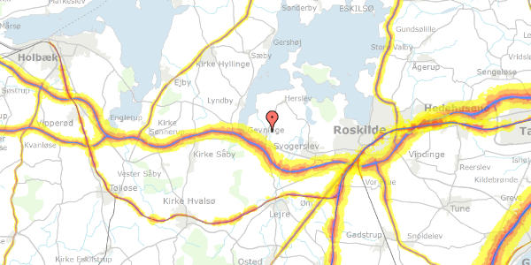 Trafikstøjkort på Oldvejsparken 36, 4000 Roskilde