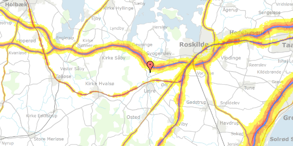 Trafikstøjkort på Orehøjvej 1B, 4320 Lejre