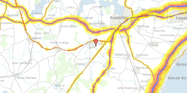 Trafikstøjkort på Rorupvej 23, 4320 Lejre