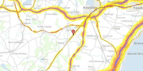 Trafikstøjkort på Rorupvej 28, 4320 Lejre