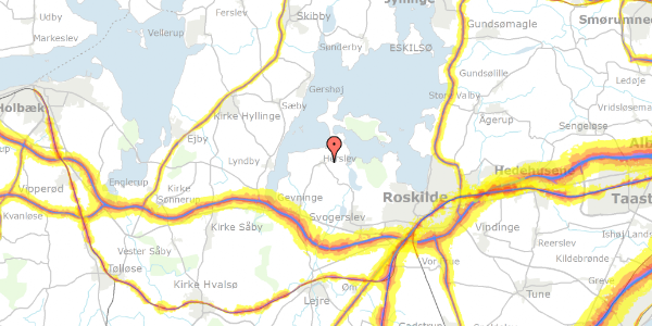 Trafikstøjkort på Toftevej 11, 4000 Roskilde
