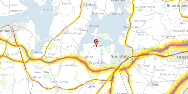 Trafikstøjkort på Toftevej 12, 4000 Roskilde