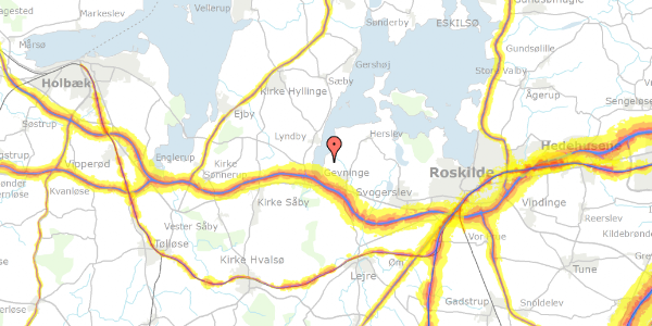 Trafikstøjkort på Tranehalsen 3, 4000 Roskilde