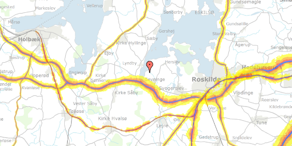 Trafikstøjkort på Tranehalsen 26, 4000 Roskilde