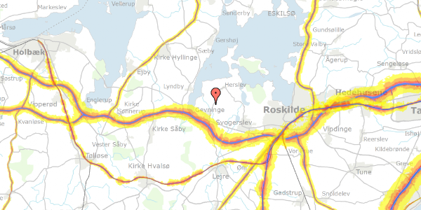 Trafikstøjkort på Trællerupvej 2, 4000 Roskilde