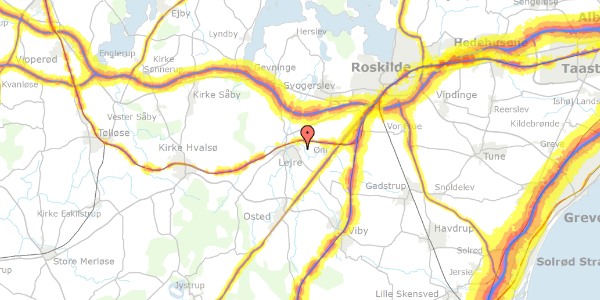 Trafikstøjkort på Vibevænget 13B, 4320 Lejre