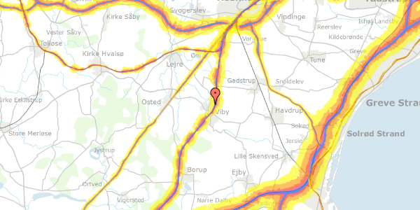 Trafikstøjkort på Bodsbjerggårdsvej 22, 4130 Viby Sjælland