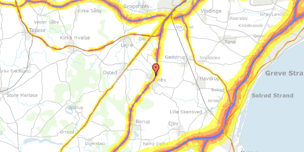 Trafikstøjkort på Emilsgave 14, 4130 Viby Sjælland