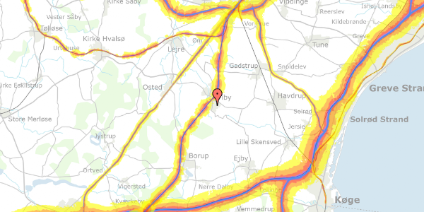 Trafikstøjkort på Søndergade 52, 4130 Viby Sjælland