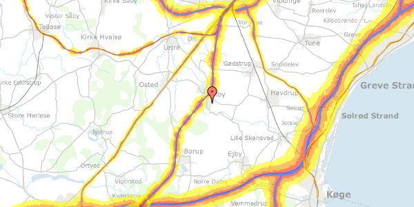 Trafikstøjkort på Søndergade 59, 4130 Viby Sjælland