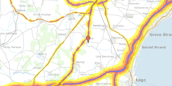 Trafikstøjkort på Søndergade 77, 4130 Viby Sjælland