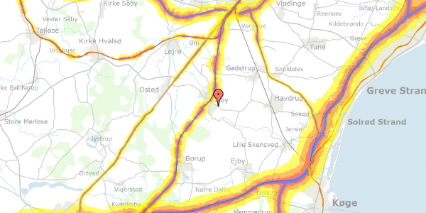 Trafikstøjkort på Toftevangen 16, 4130 Viby Sjælland