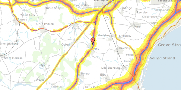 Trafikstøjkort på Vibygårdsvej 2, 4130 Viby Sjælland