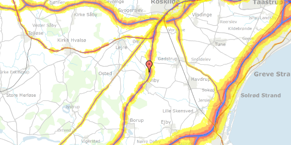 Trafikstøjkort på Vibygårdsvej 36, 4130 Viby Sjælland