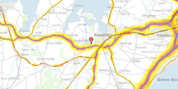 Trafikstøjkort på Aastoften 11, 4000 Roskilde