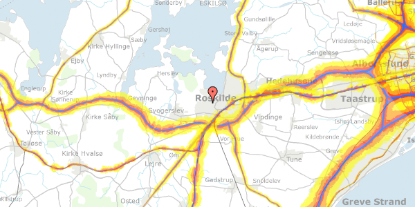 Trafikstøjkort på Akacievej 13, 4000 Roskilde