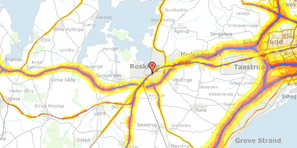 Trafikstøjkort på Allehelgensgade 21, 3. th, 4000 Roskilde