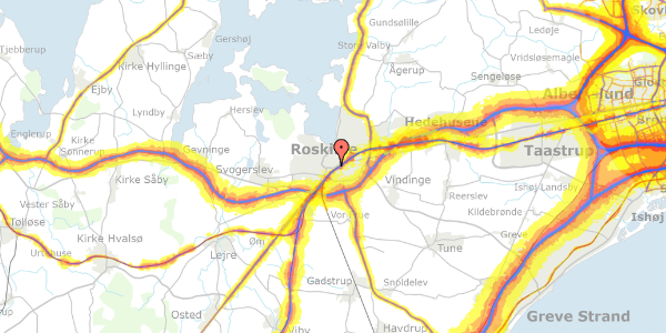 Trafikstøjkort på Allehelgensgade 23H, 4000 Roskilde