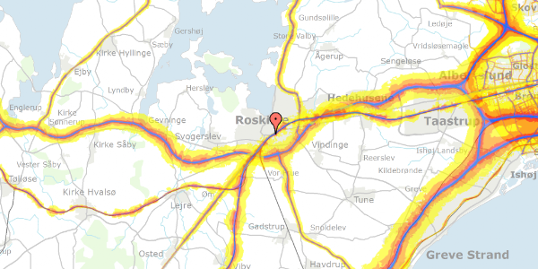 Trafikstøjkort på Allehelgensgade 27, 1. tv, 4000 Roskilde