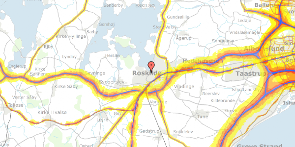 Trafikstøjkort på Asylgade 15, 4000 Roskilde