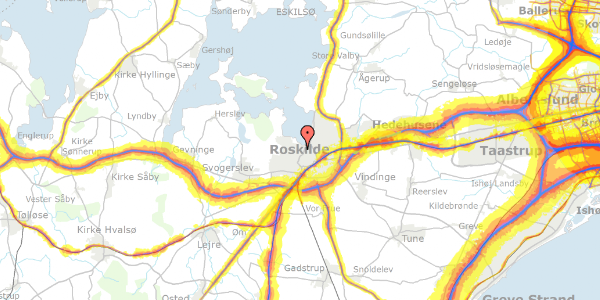 Trafikstøjkort på Asylgade 24, st. th, 4000 Roskilde