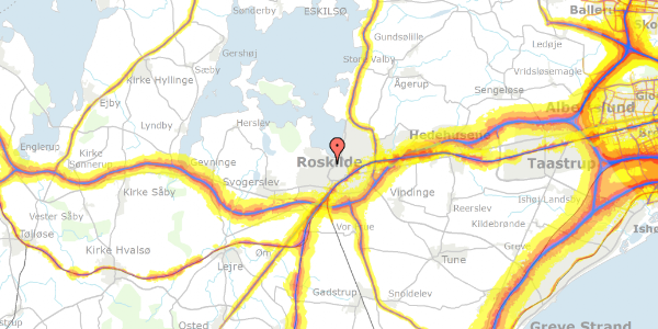 Trafikstøjkort på Asylgade 31, 4000 Roskilde