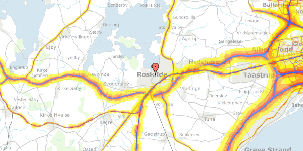 Trafikstøjkort på Asylgade 42, 4000 Roskilde