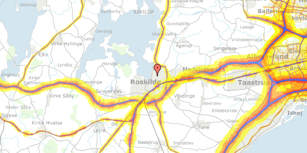 Trafikstøjkort på Baldersvej 19, 4000 Roskilde