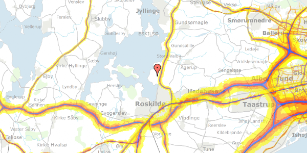 Trafikstøjkort på Bandholmvej 14, 4000 Roskilde