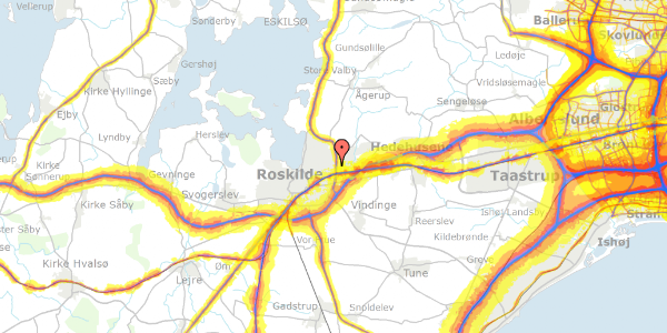 Trafikstøjkort på Bekkasinvej 7, 4000 Roskilde