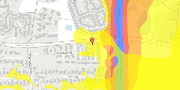 Trafikstøjkort på Bekkasinvej 13, 4000 Roskilde