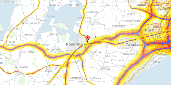 Trafikstøjkort på Bekkasinvej 43, 4000 Roskilde