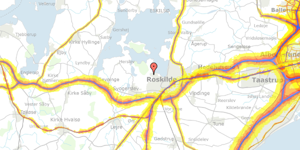 Trafikstøjkort på Bistrupvænge 4, 1. 206, 4000 Roskilde