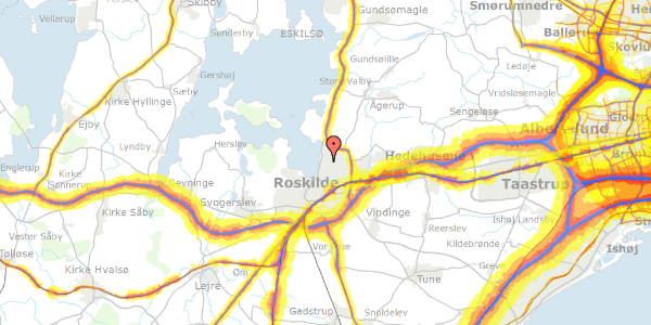 Trafikstøjkort på Bogensevej 5, 4000 Roskilde