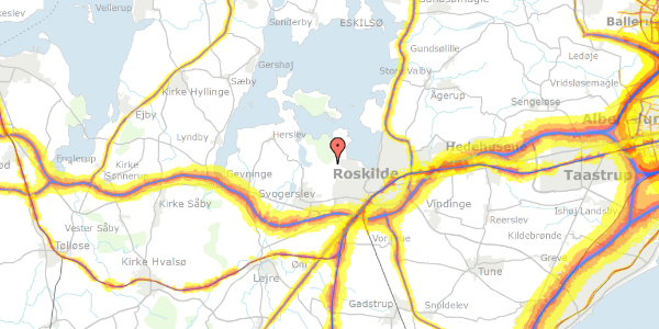 Trafikstøjkort på Boserupvej 77, 4000 Roskilde