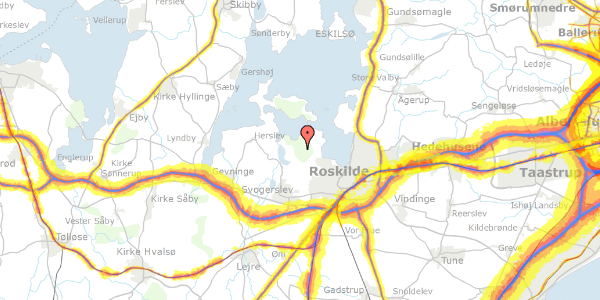 Trafikstøjkort på Boserupvej 84, 4000 Roskilde